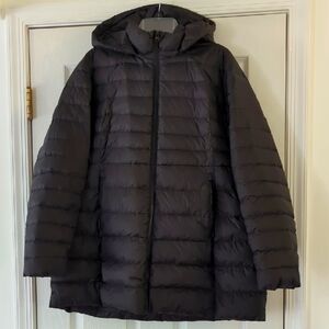 Orolay Black Hooded Down Puffer Jacket